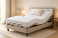 Visco Therapy adjustable bed memory foam mattress on an electric adjustable bed in a neutral bedroom