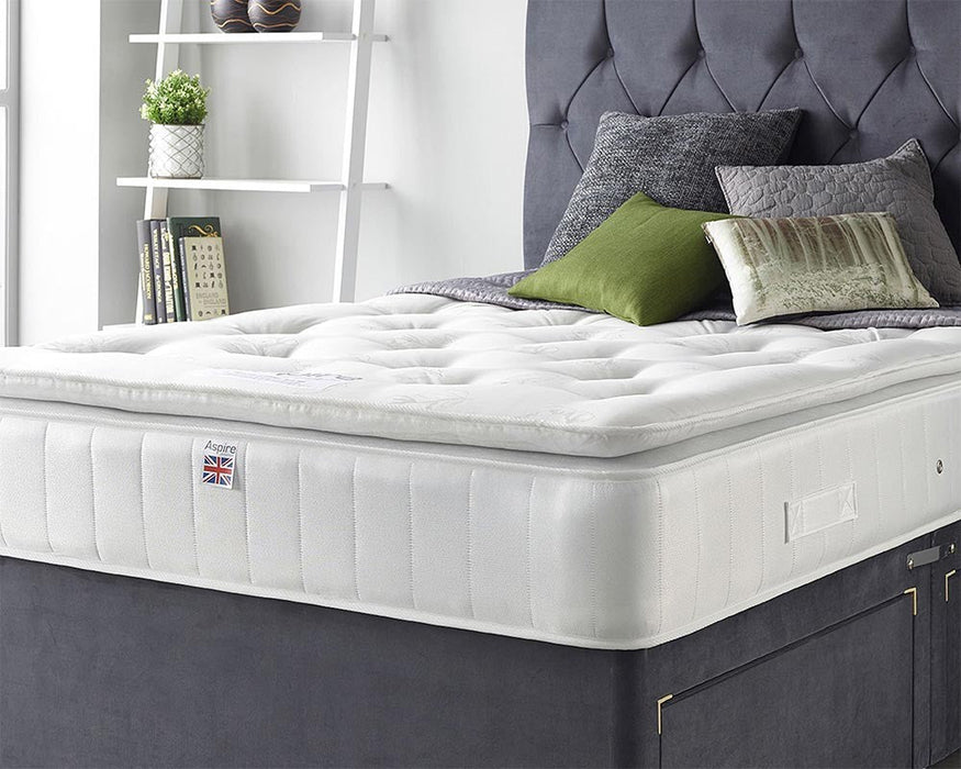 Aspire FurnitureAspire Natural Cashmere Pillowtop Pocket Sprung Mattress – 30cm Medium-Firm 1000 Pocket - Rest Relax