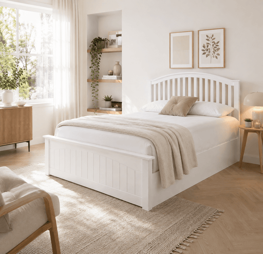 BedmasterGrayson White Wooden Ottoman Bed - Swann Sleep Ltd T/A Rest Relax