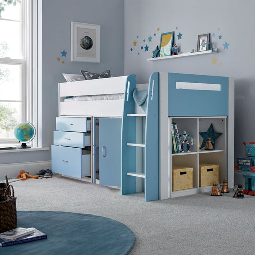 BedmasterLacy Storage Mid Sleeper Bed Blue - Rest Relax