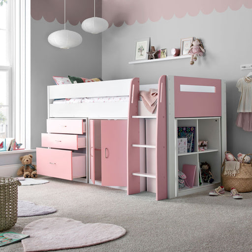 BedmasterLacy Storage Mid Sleeper Bed Pink - Rest Relax