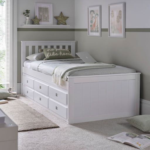 BedmasterNova White Wooden 6 Drawer Bed - Swann Sleep Ltd T/A Rest Relax