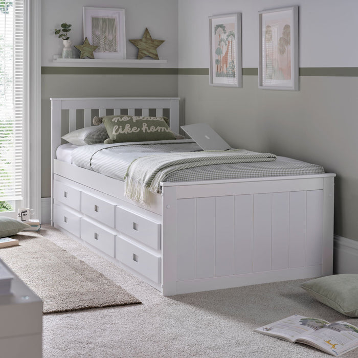 BedmasterNova White Wooden 6 Drawer Bed - Swann Sleep Ltd T/A Rest Relax