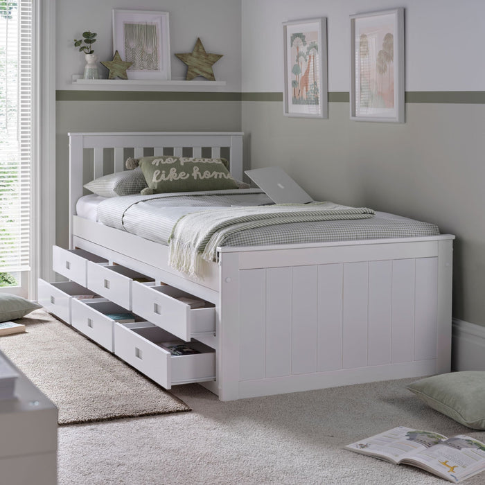 BedmasterNova White Wooden 6 Drawer Bed - Swann Sleep Ltd T/A Rest Relax