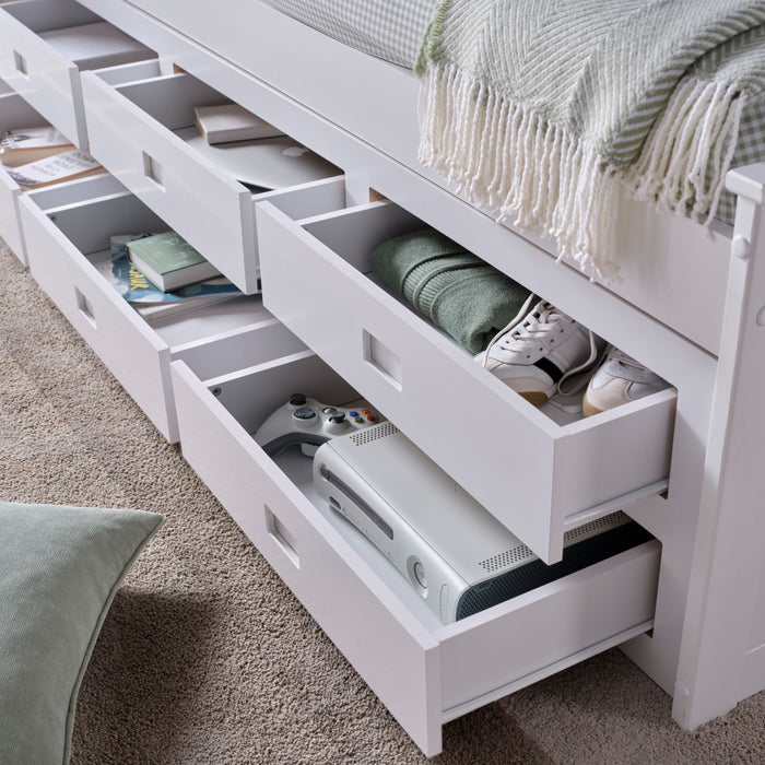 BedmasterNova White Wooden 6 Drawer Bed - Swann Sleep Ltd T/A Rest Relax