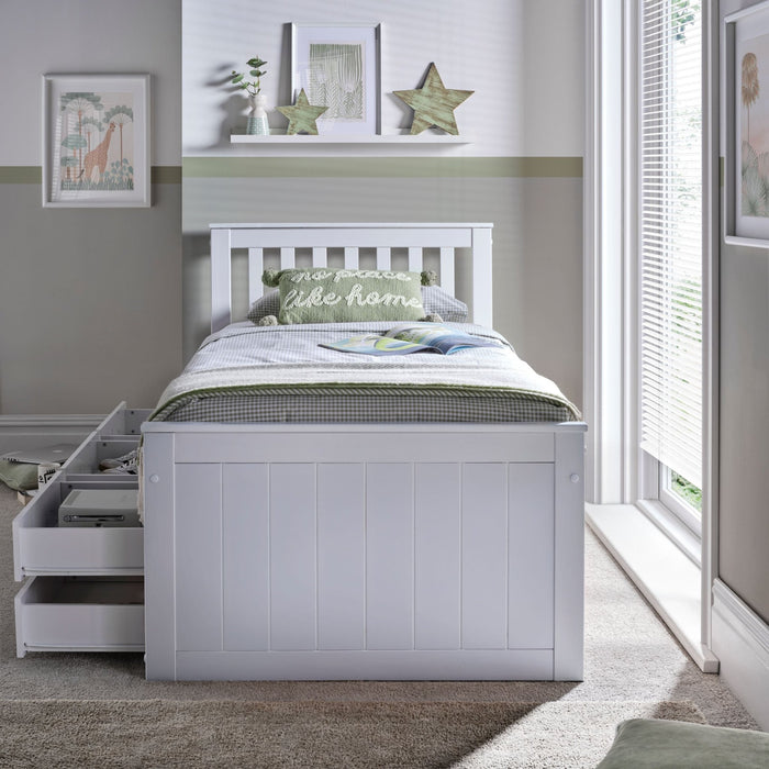 BedmasterNova White Wooden 6 Drawer Bed - Swann Sleep Ltd T/A Rest Relax