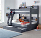 BedmasterOliver Onyx Grey Wooden Storage Triple Bunk with Pull Out Drawer - Rest Relax