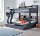 BedmasterOliver Onyx Grey Wooden Storage Triple Bunk with Pull Out Drawer - Rest Relax