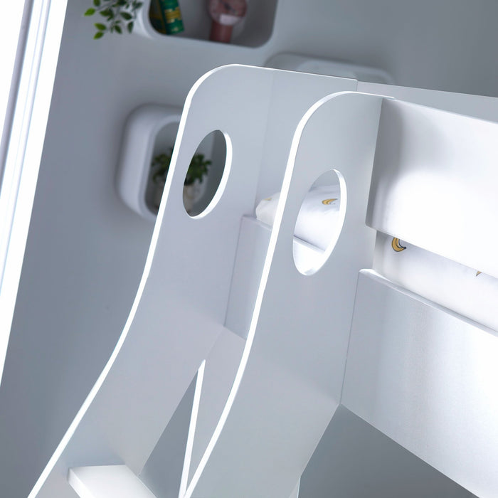 BedmasterOliver White Wooden Storage Triple Bunk with Pull Out Drawer - Rest Relax