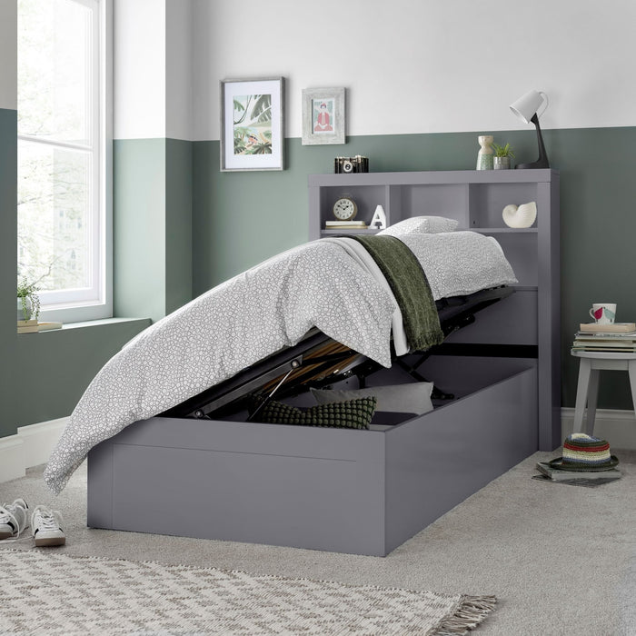 BedmasterOscar Grey Wooden Ottoman Storage Single Bed - Rest Relax