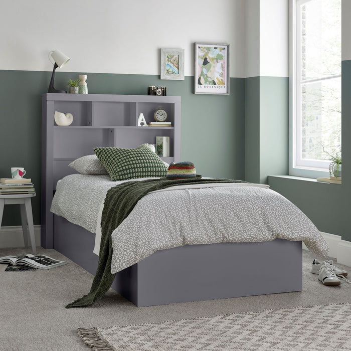 BedmasterOscar Grey Wooden Ottoman Storage Single Bed - Rest Relax