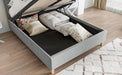 BedmasterRhodes Velvet Ottoman Storage Bed with Gas Lift in Grey - Rest Relax
