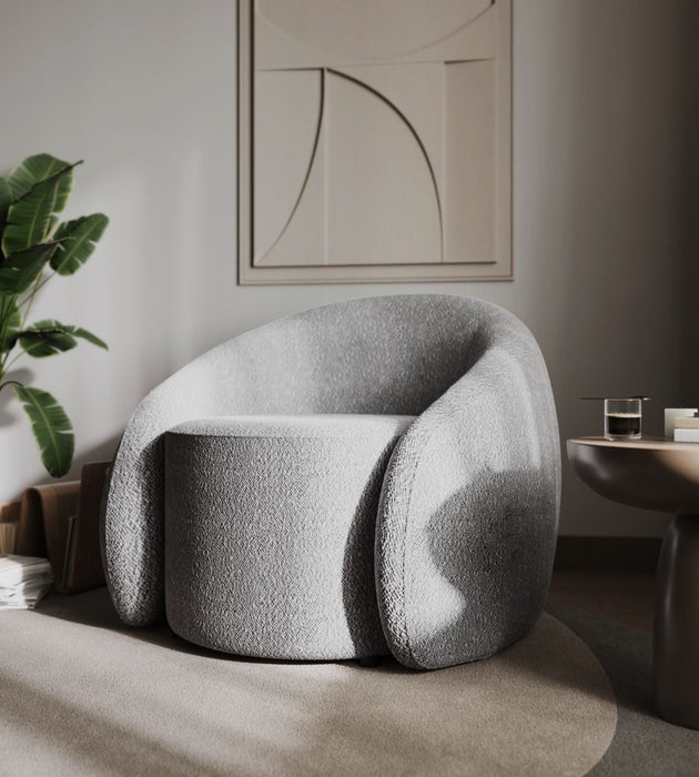 Flair FurnishingsAelia Grey Boucle Teddy Swivel Arm Chair - Rest Relax