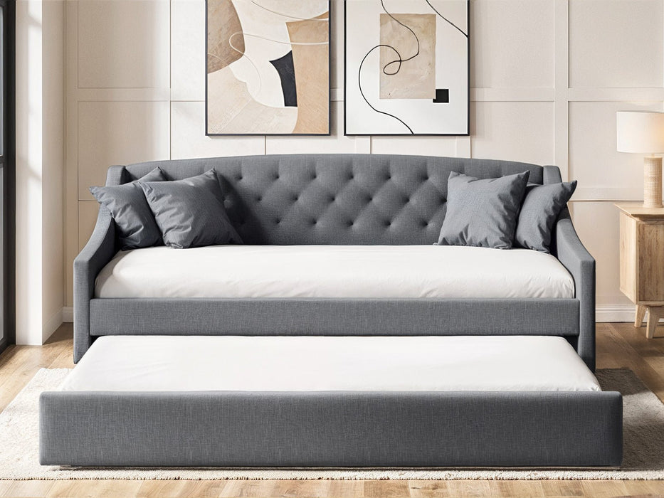 Flair FurnishingsAurora Grey Fabric Day Bed With Trundle - Rest Relax