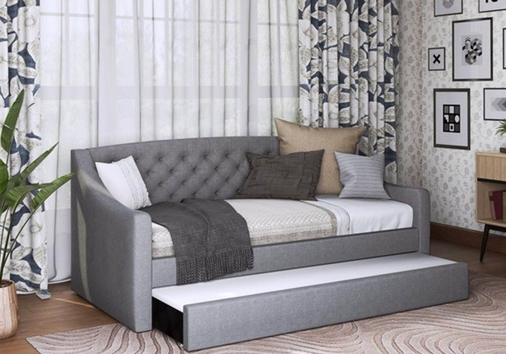 Flair FurnishingsAurora Grey Fabric Day Bed With Trundle - Rest Relax