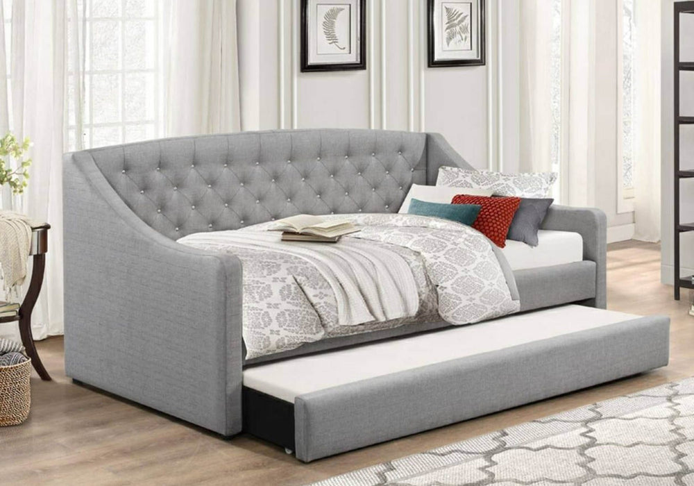 Flair FurnishingsAurora Grey Fabric Day Bed With Trundle - Rest Relax