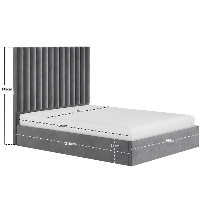 Flair FurnishingsEverley Grey Fabric Ottoman Bed - Rest Relax