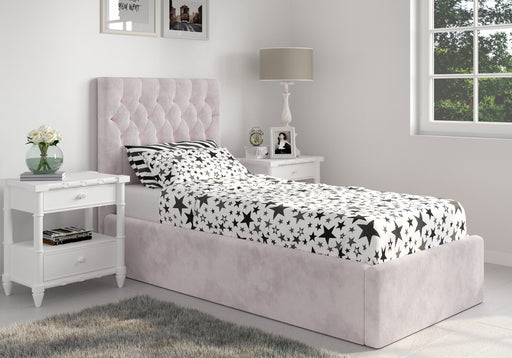 Flair FurnishingsMilan Velvet Pink Single Ottoman Bed - Rest Relax