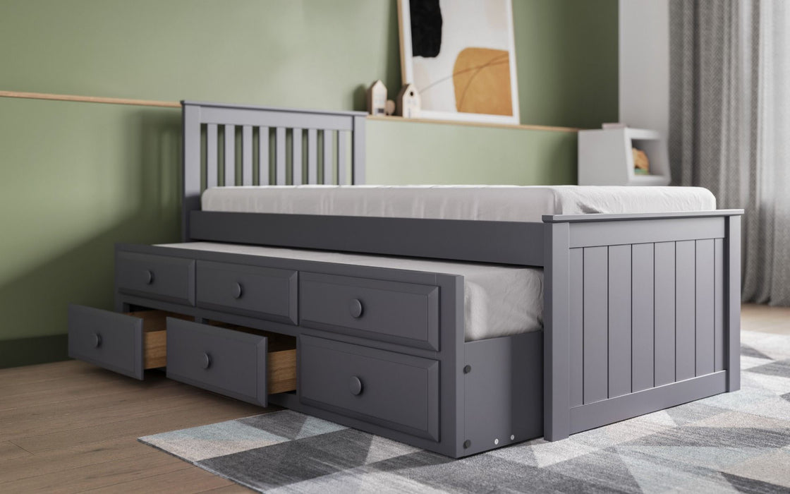 Flair FurnishingsMontana Grey Captains Guest Bed Frame With Drawers - Rest Relax