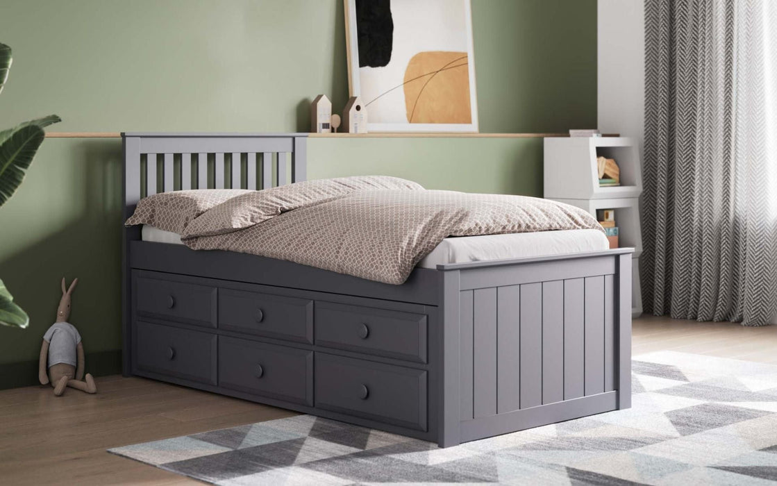 Flair FurnishingsMontana Grey Captains Guest Bed Frame With Drawers - Rest Relax