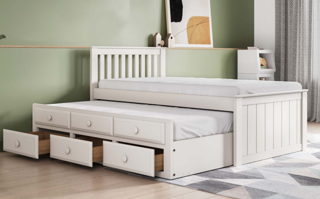 Flair FurnishingsMontana White Captains Guest Bed Frame With Drawers - Rest Relax