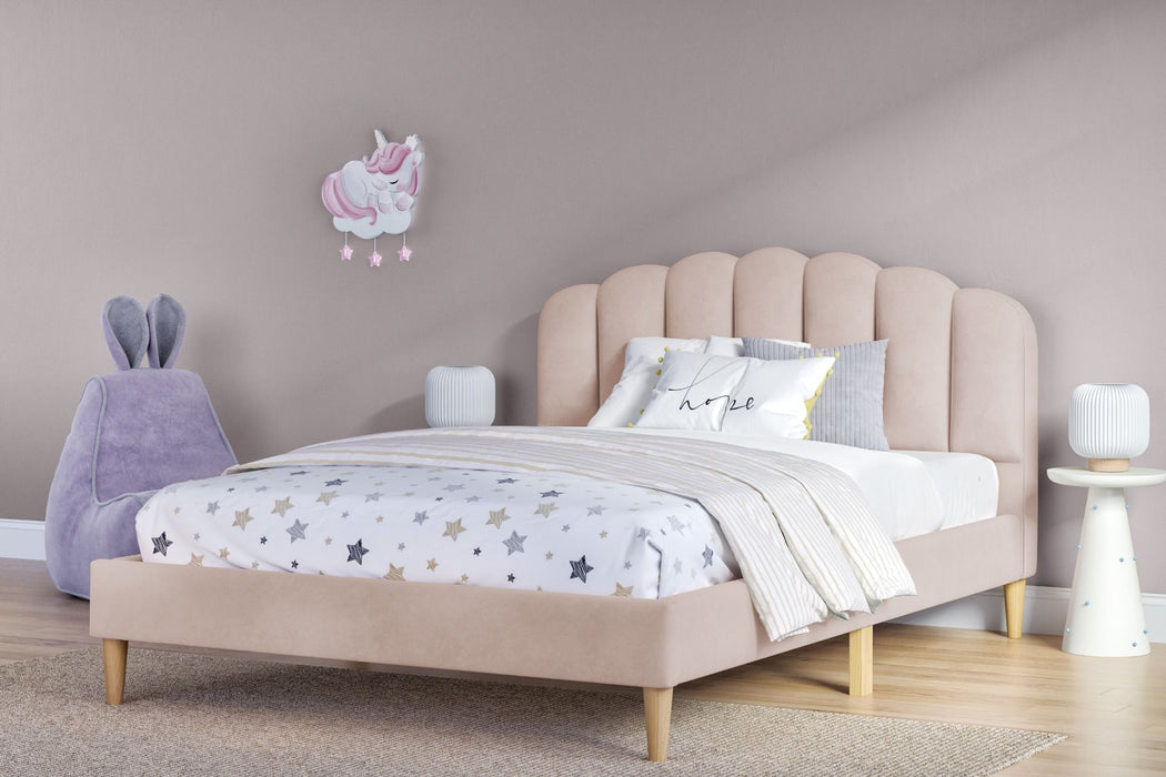 Flair FurnishingsScallop Velvet Pink Bed Frame - Rest Relax