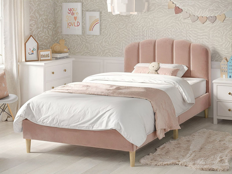 Flair FurnishingsScallop Velvet Pink Bed Frame - Rest Relax