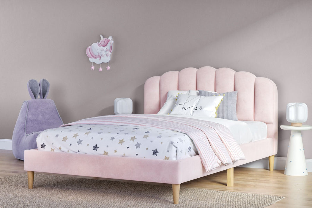 Flair FurnishingsScallop Velvet Pink Bed Frame - Rest Relax