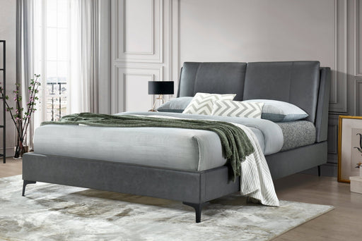 Flintshire FurnitureAshleigh Pillowback PU Leather Grey Bed - Rest Relax