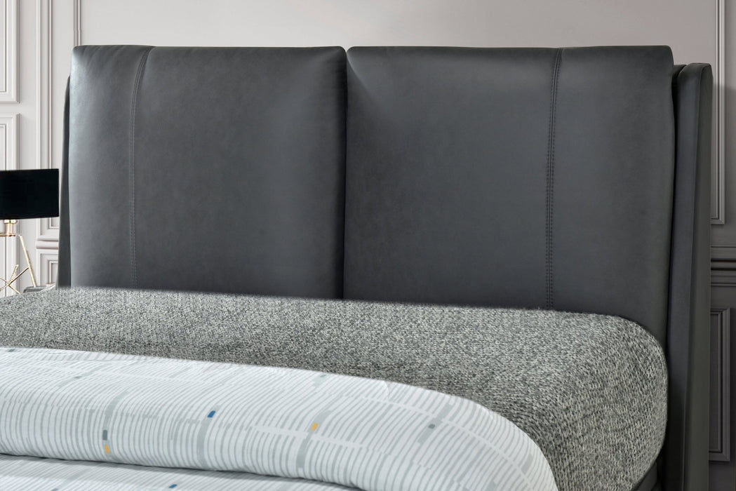 Flintshire FurnitureAshleigh Pillowback PU Leather Grey Ottoman Bed Frame - Rest Relax