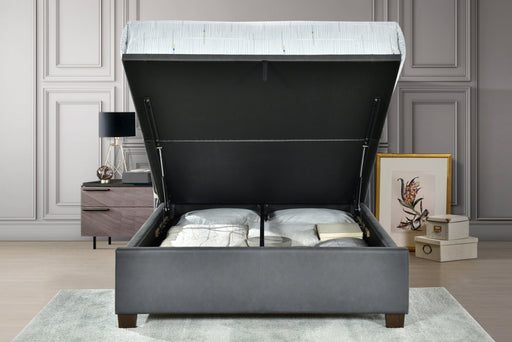 Flintshire FurnitureAshleigh Pillowback PU Leather Grey Ottoman Bed Frame - Rest Relax