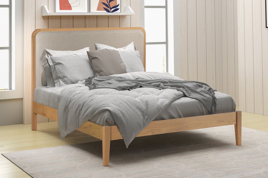 Flintshire FurnitureBrynford Oak Fabric Panel Bed Frame - Rest Relax