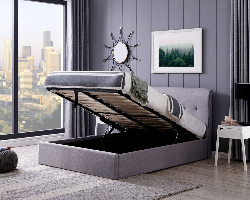 Flintshire FurnitureCarmel Fabric Grey Ottoman Bed Frame - Rest Relax