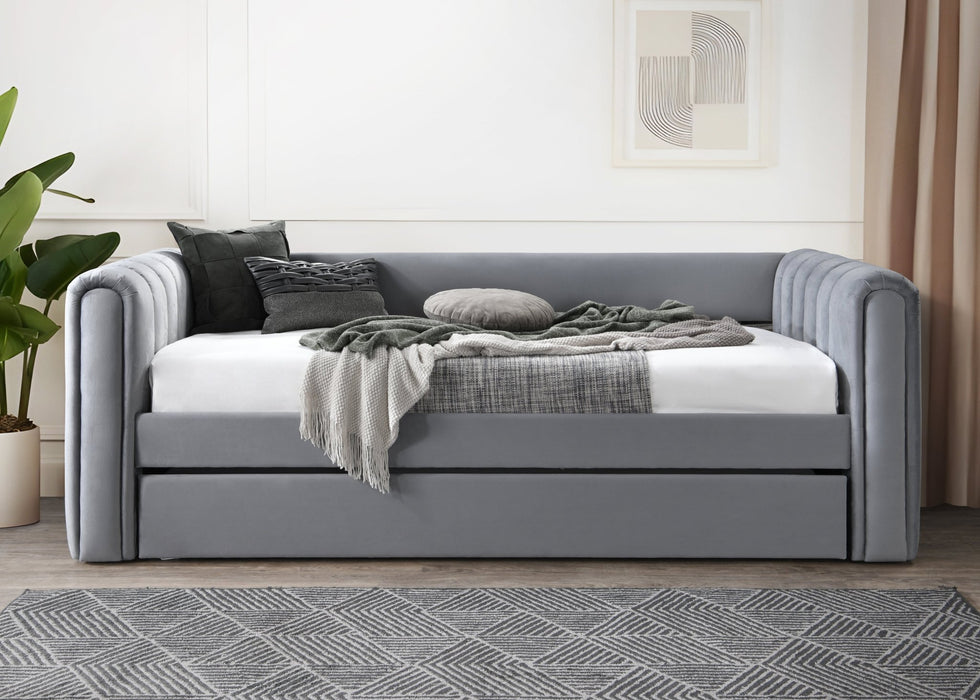 Flintshire FurnitureChester Velvet Grey Day Bed - Rest Relax
