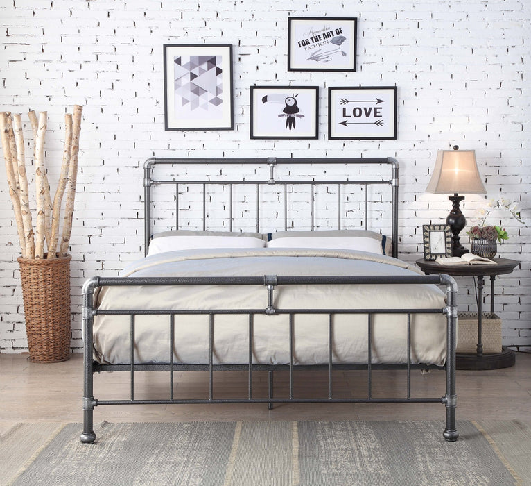 Flintshire FurnitureCilcain Black and Silver Metal Bed Frame - Rest Relax