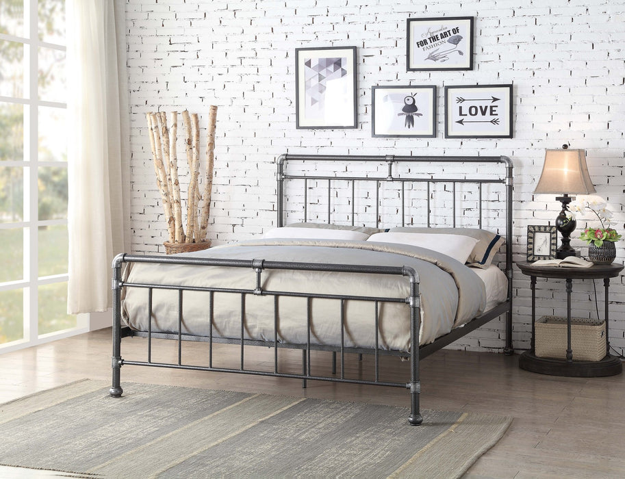 Flintshire FurnitureCilcain Black and Silver Metal Bed Frame - Rest Relax