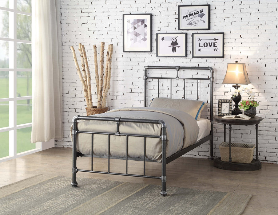 Flintshire FurnitureCilcain Black and Silver Single Metal Bed Frame - Rest Relax