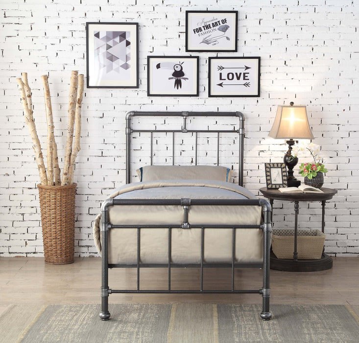 Flintshire FurnitureCilcain Black and Silver Single Metal Bed Frame - Rest Relax