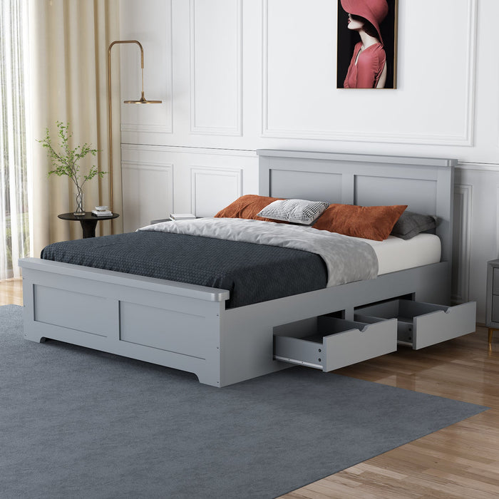 Flintshire FurnitureConway Grey Wooden 4 Drawer Bed Frame - Rest Relax