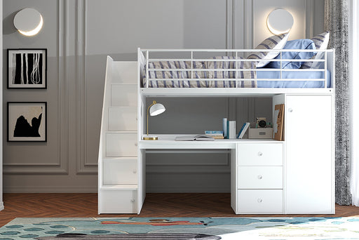 Flintshire FurnitureDakota White High Sleeper Bunk Bed and Workstation - Rest Relax