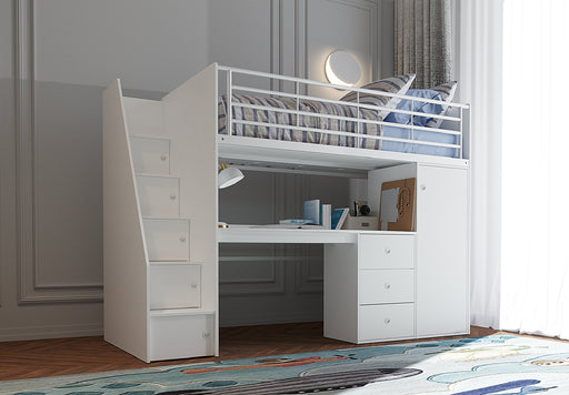 Flintshire FurnitureDakota White High Sleeper Bunk Bed and Workstation - Rest Relax