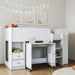 Flintshire FurnitureMarley White Mid Sleeper with Pull Out Desk - Rest Relax