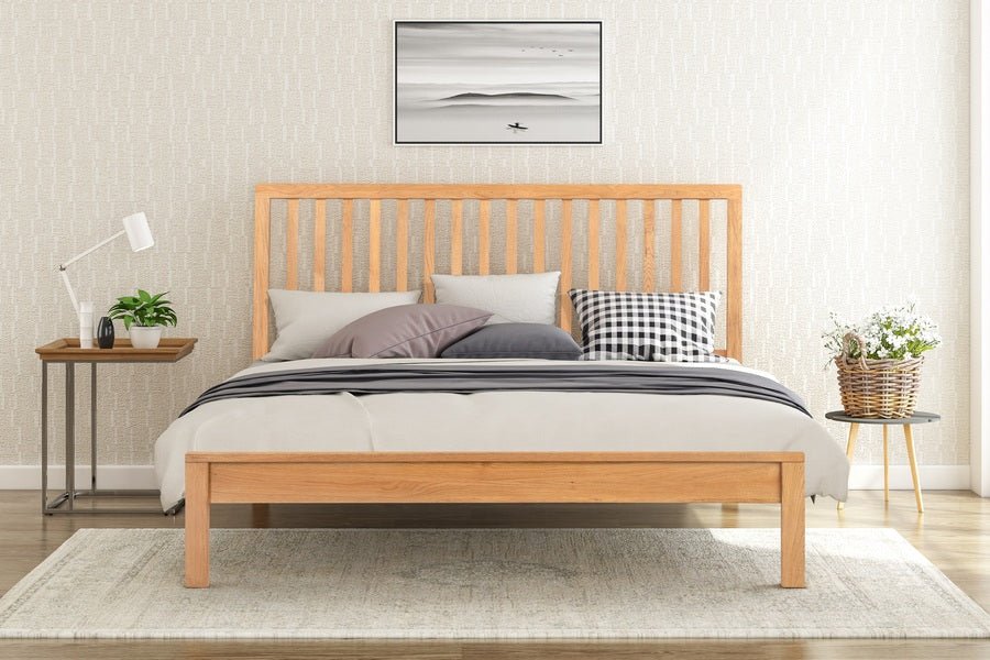 Flintshire FurnitureRowley Oak Wooden Low Foot End Bed Frame - Rest Relax