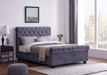 Flintshire FurnitureWhitford Ottoman Chesterfield Scroll Plush Velvet Grey Bed Frame - Rest Relax