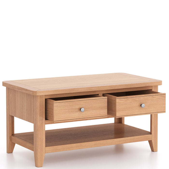 Furniture HausArlyn Natual Oak Coffee Table 2 Drawers - Rest Relax