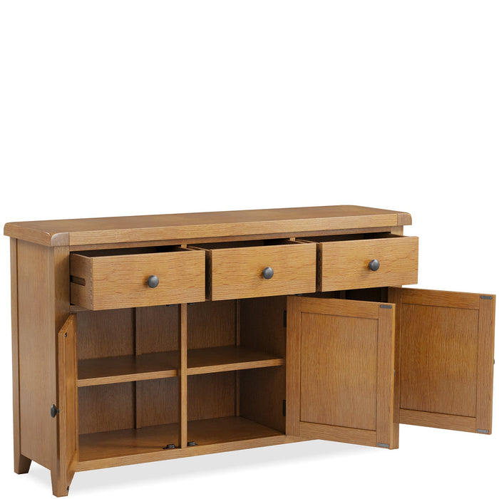 Furniture HausBarston Oak 3 Door 3 Drawer Sideboard - Rest Relax