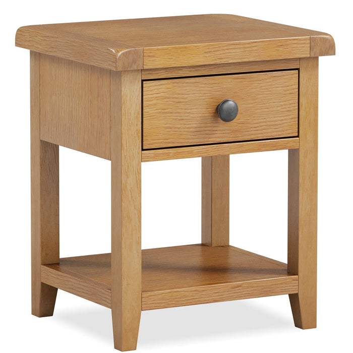 Furniture HausBarston Oak Lamp Table With Drawer - Rest Relax