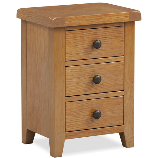 Furniture HausCarnac Oak 3 Drawer Bedside - Rest Relax