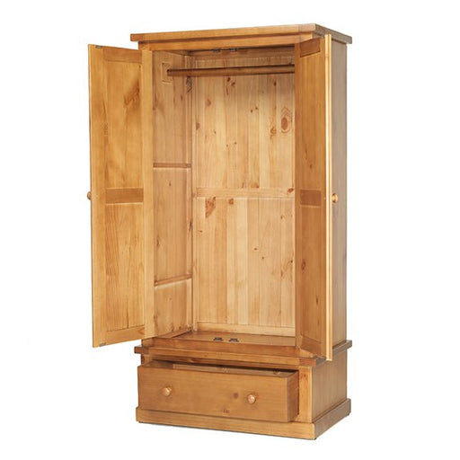 Furniture HausChunky Pine 2 Door Wardrobe 1 Drawer - Rest Relax