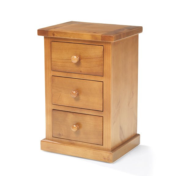 Furniture HausChunky Pine Small 3 Drawer Bedside - Rest Relax